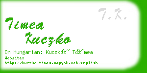 timea kuczko business card